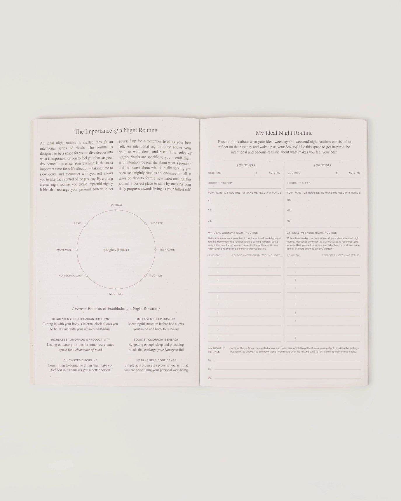 Night Routine Journal-Stationery-Vixen Collection, Day Spa and Women's Boutique Located in Seattle, Washington