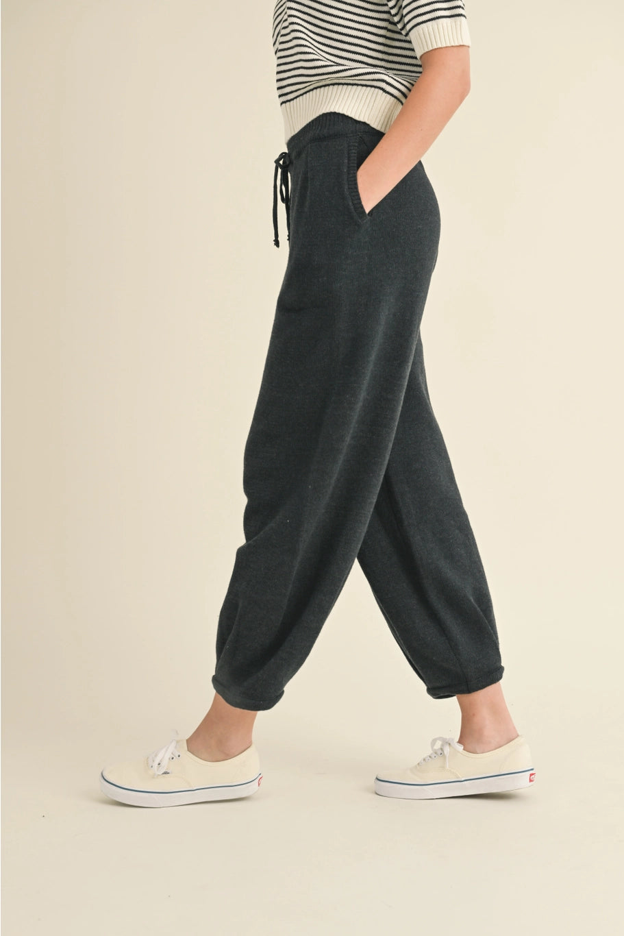 Drawstring Knit Lounge Pants-Pants-Vixen Collection, Day Spa and Women's Boutique Located in Seattle, Washington