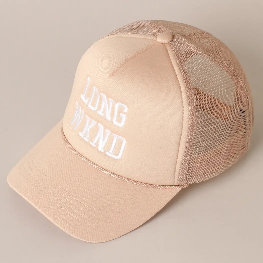 Long Wknd Trucker Hat-Hats-Vixen Collection, Day Spa and Women's Boutique Located in Seattle, Washington