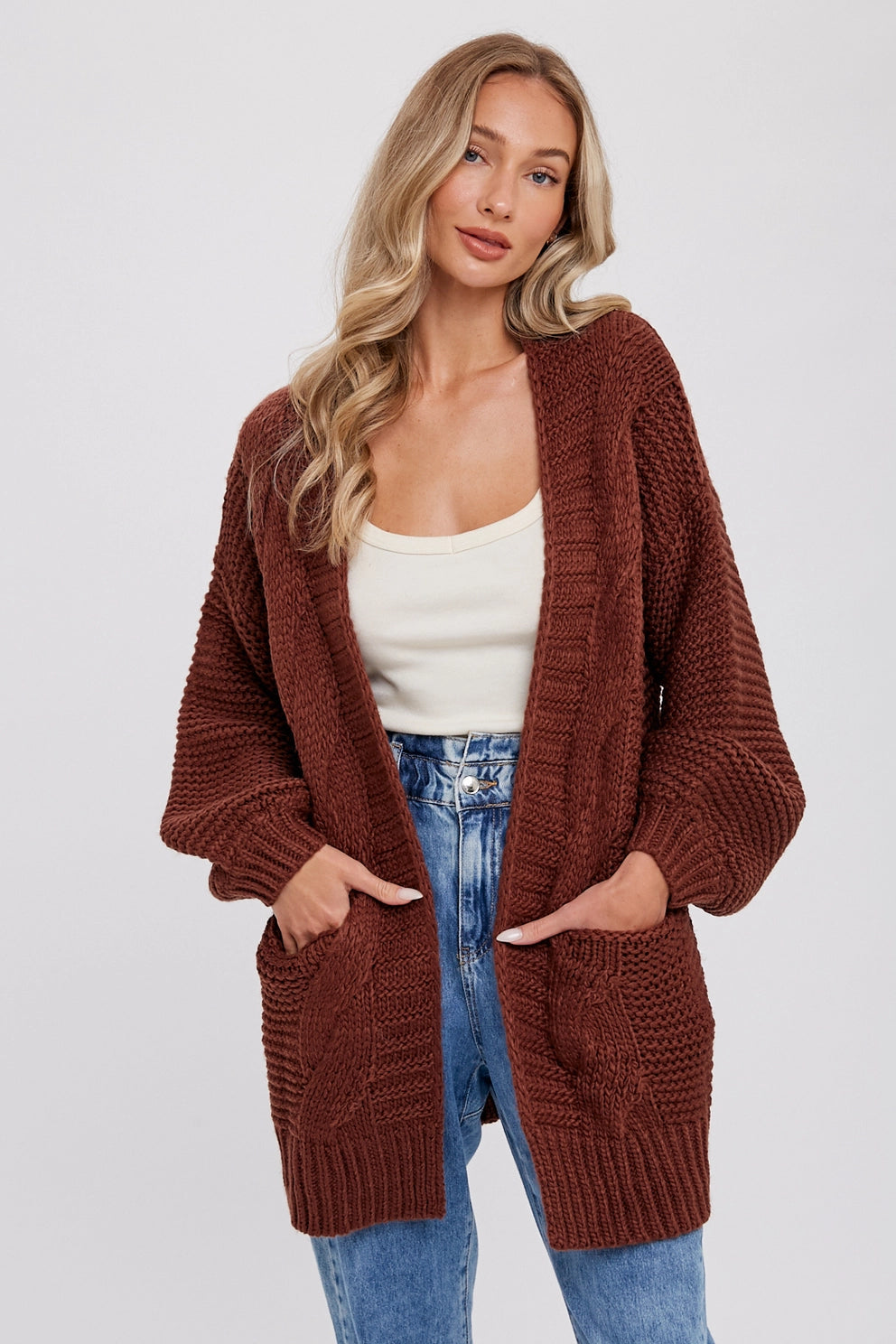 Chunky Cable Knit Cardigan | Vixen Collection | Seattle, WA