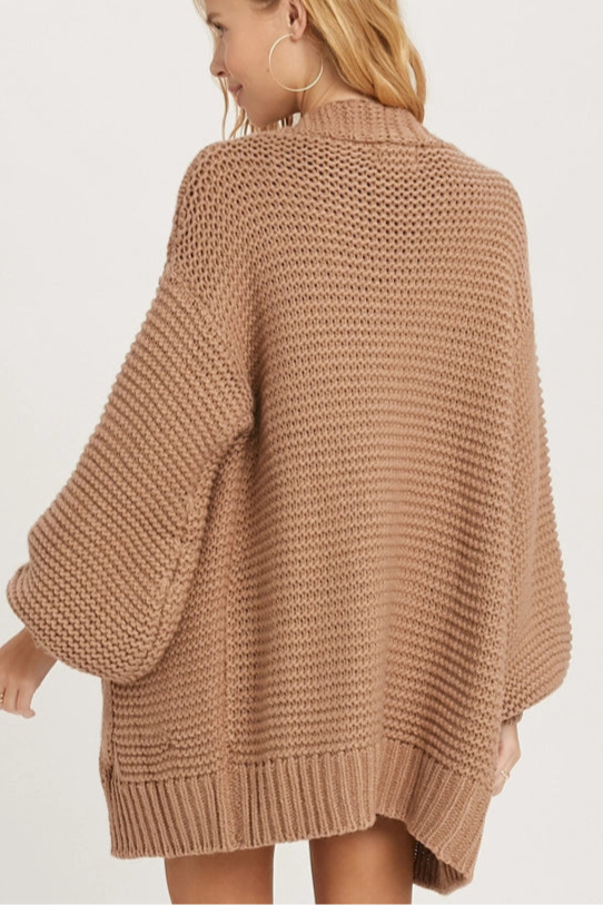 Carmine Fisherman Knit Cardigan-Sweaters-Vixen Collection, Day Spa and Women's Boutique Located in Seattle, Washington