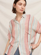 Coral Reef Button Up-Tops-Vixen Collection, Day Spa and Women's Boutique Located in Seattle, Washington