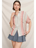 Coral Reef Button Up-Tops-Vixen Collection, Day Spa and Women's Boutique Located in Seattle, Washington