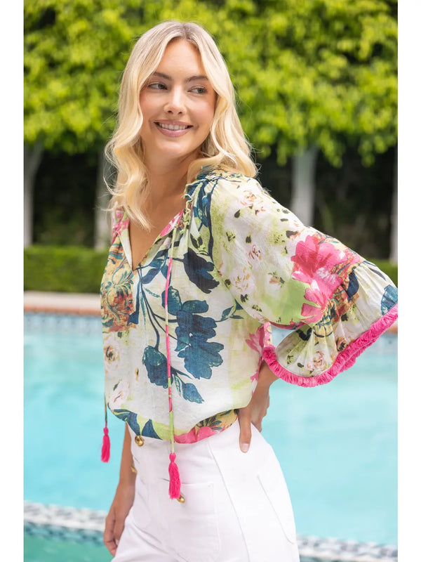 Tropical Getaway Blouse-Tops-Vixen Collection, Day Spa and Women's Boutique Located in Seattle, Washington