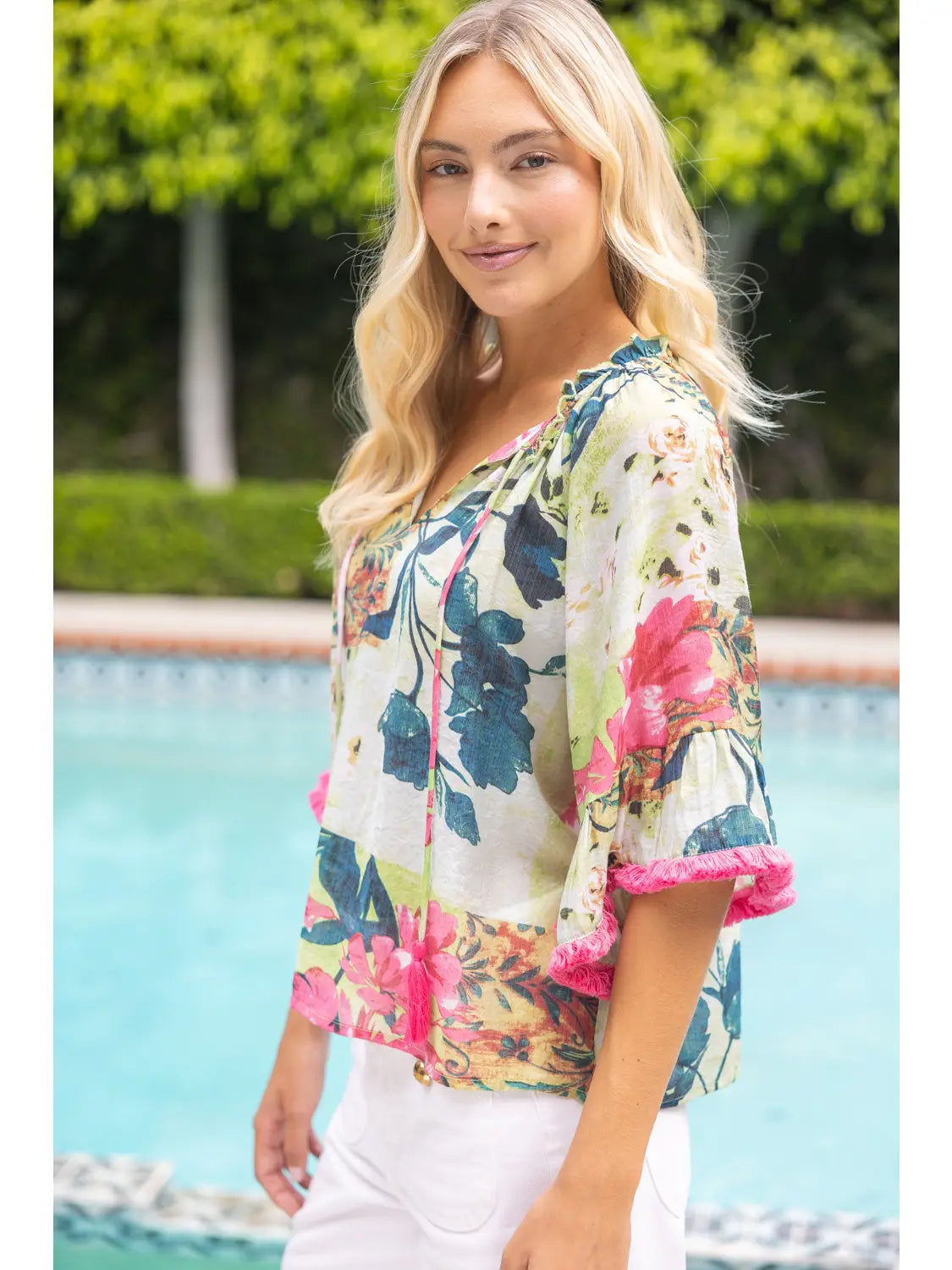 Tropical Getaway Blouse-Tops-Vixen Collection, Day Spa and Women's Boutique Located in Seattle, Washington