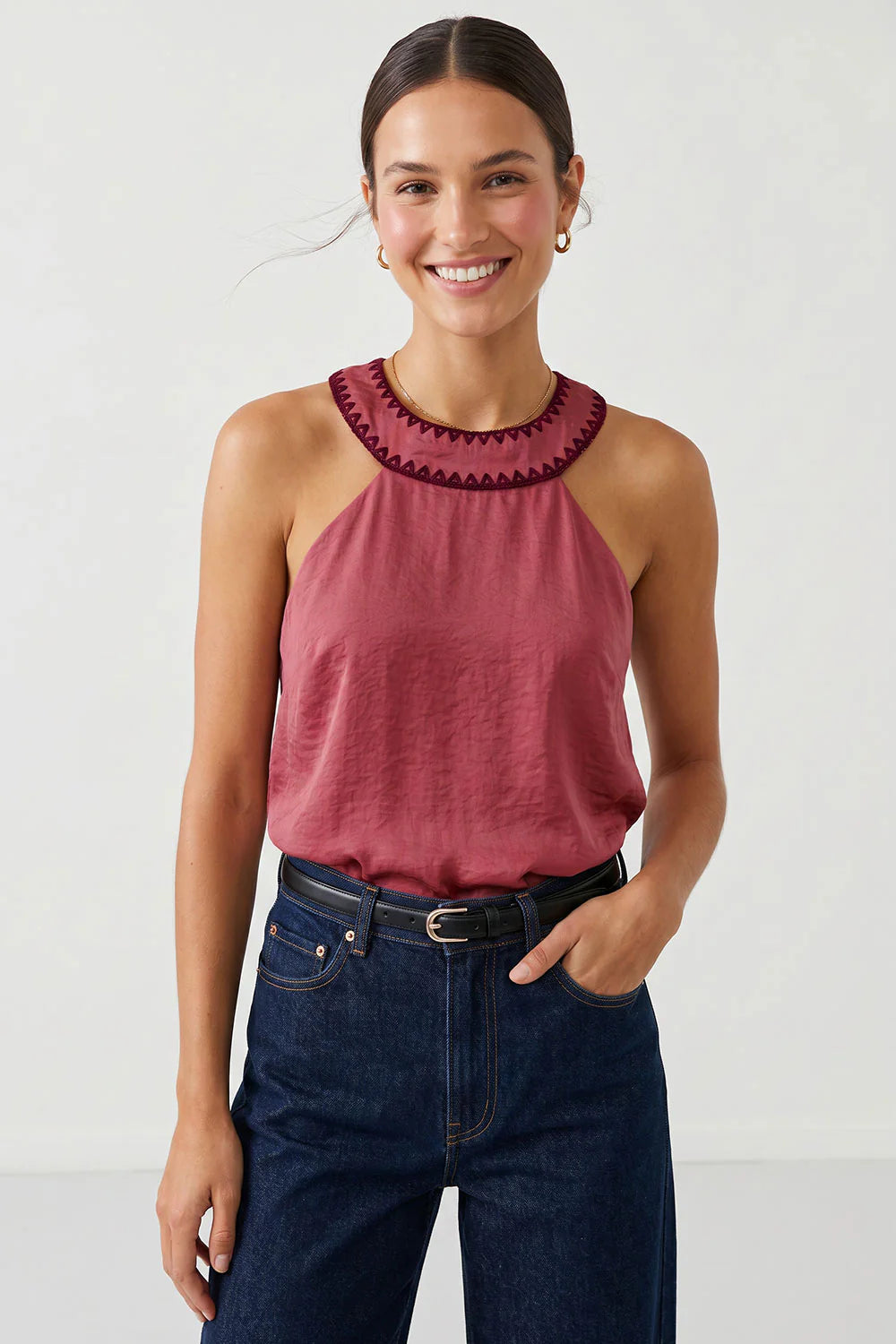 Sarah Stitch Tank-Tank Tops-Vixen Collection, Day Spa and Women's Boutique Located in Seattle, Washington