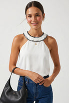Sarah Stitch Tank-Tank Tops-Vixen Collection, Day Spa and Women's Boutique Located in Seattle, Washington