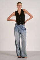 Jetset Denim Track Pants-Denim-Vixen Collection, Day Spa and Women's Boutique Located in Seattle, Washington