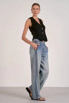 Jetset Denim Track Pants-Denim-Vixen Collection, Day Spa and Women's Boutique Located in Seattle, Washington