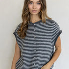Mini Stripe Cardigan Vest-Sweaters-Vixen Collection, Day Spa and Women's Boutique Located in Seattle, Washington