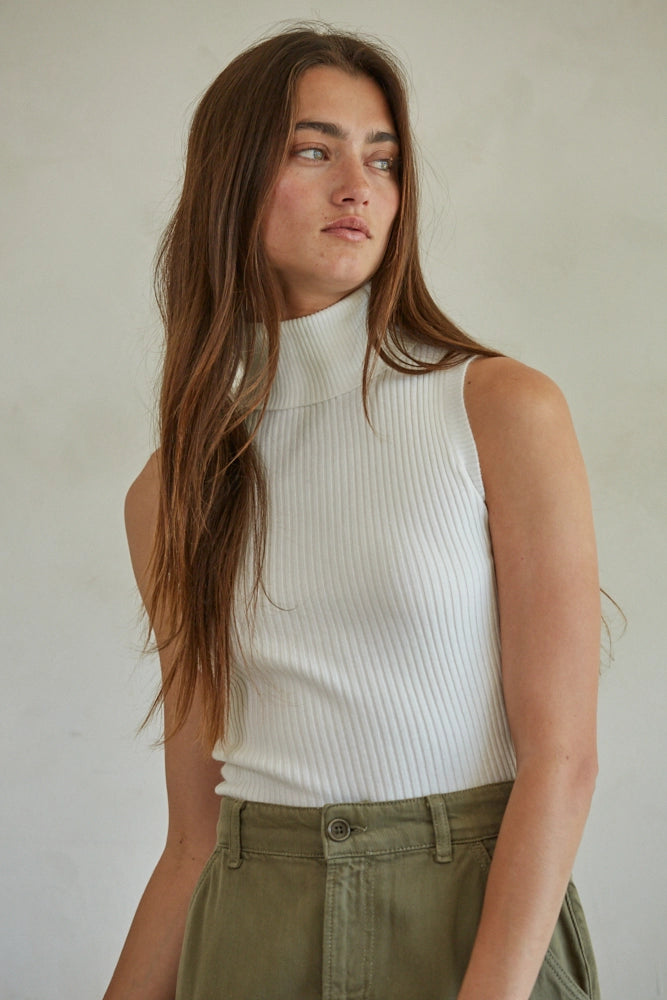 Classic Girl Turtleneck Tank-Tank Tops-Vixen Collection, Day Spa and Women's Boutique Located in Seattle, Washington