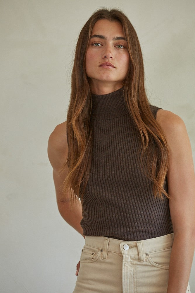 Classic Girl Turtleneck Tank-Tank Tops-Vixen Collection, Day Spa and Women's Boutique Located in Seattle, Washington