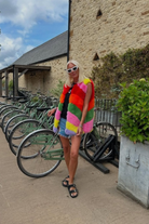 Jayley Faux Fur Rainbow Vest-Outerwear-Vixen Collection, Day Spa and Women's Boutique Located in Seattle, Washington