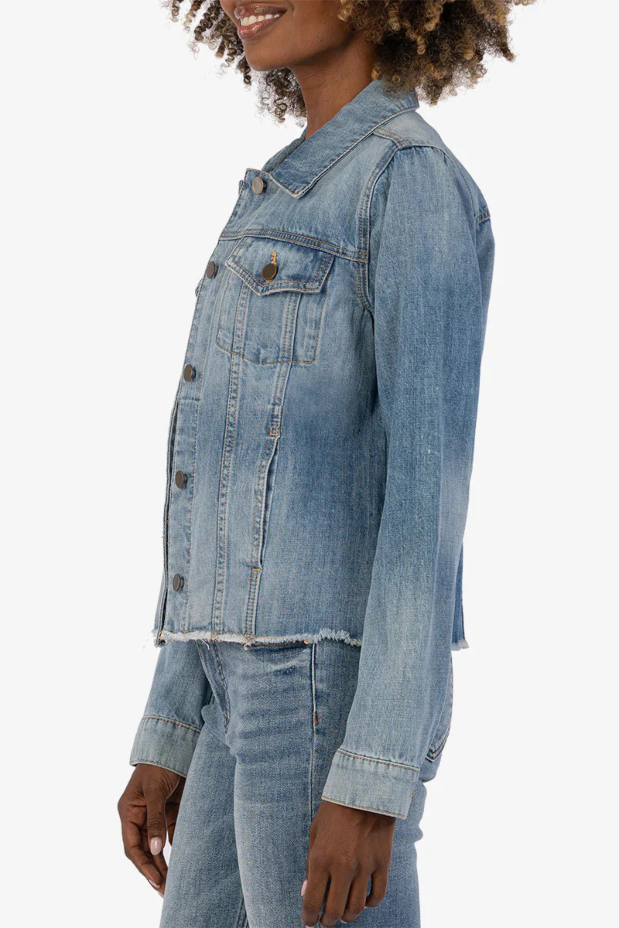 Julia Cropped Denim Jacket-Jackets-Vixen Collection, Day Spa and Women's Boutique Located in Seattle, Washington