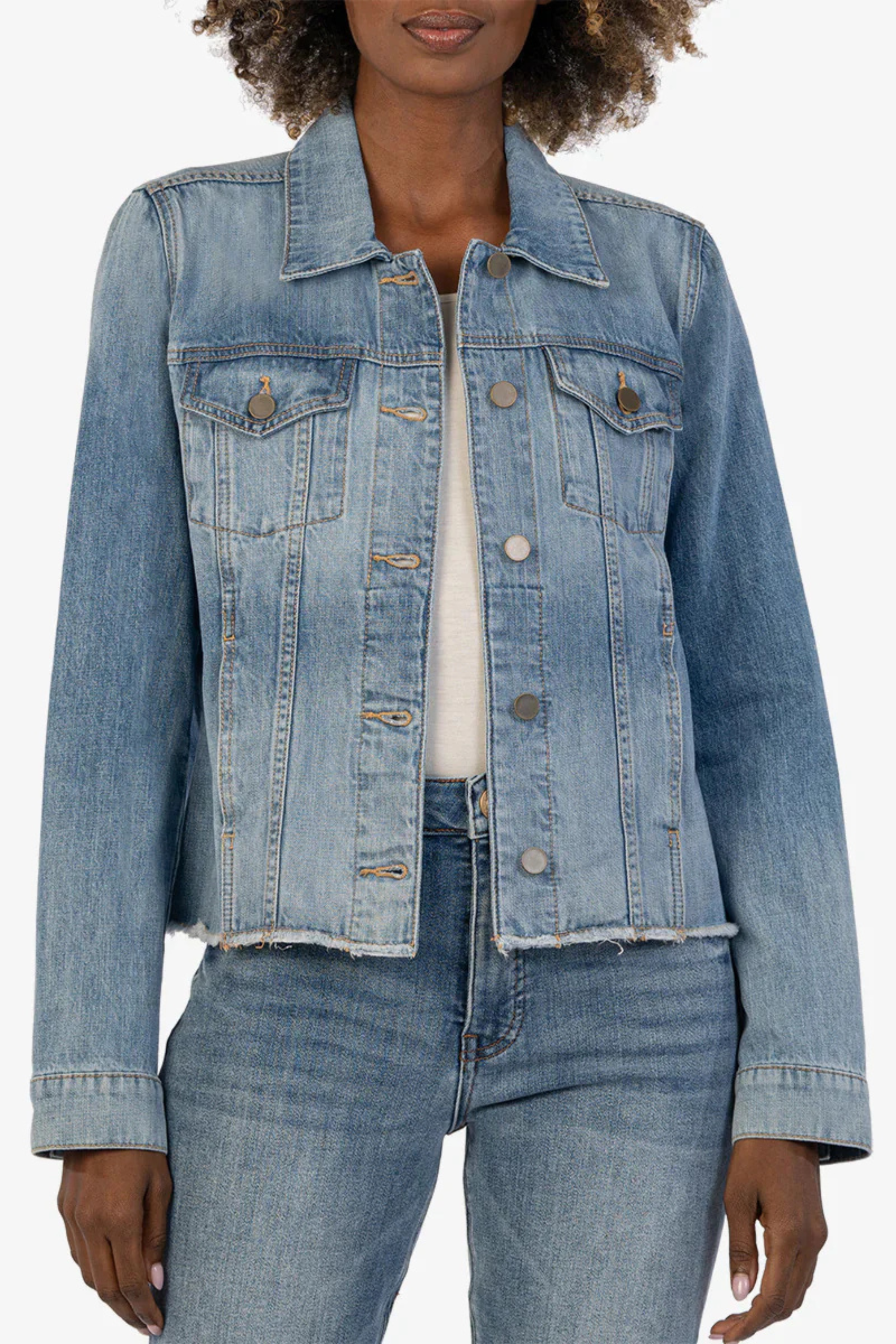 Julia Cropped Denim Jacket-Jackets-Vixen Collection, Day Spa and Women's Boutique Located in Seattle, Washington