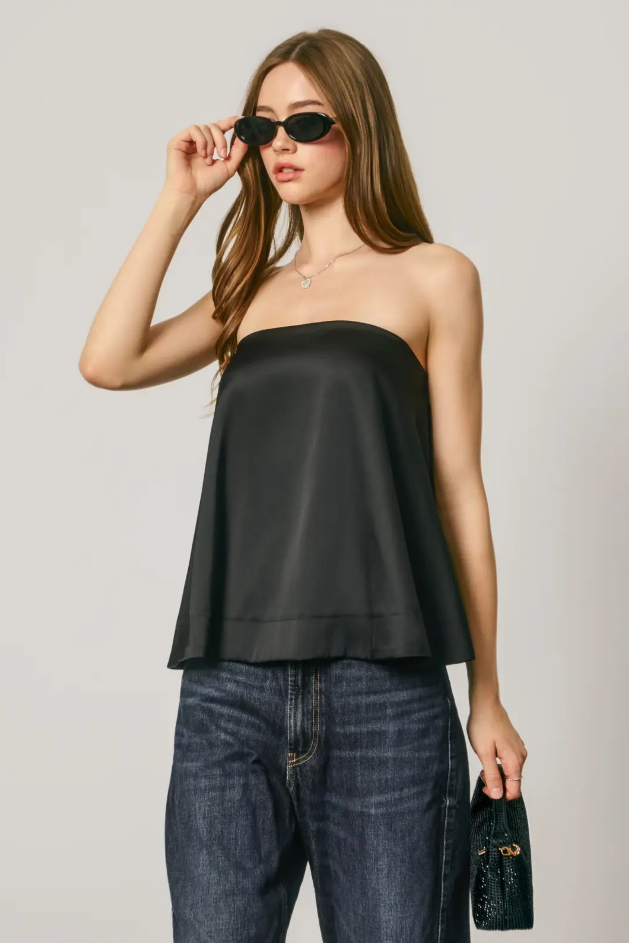 Julia Sleeveless Satin Top-Tops-Vixen Collection, Day Spa and Women's Boutique Located in Seattle, Washington