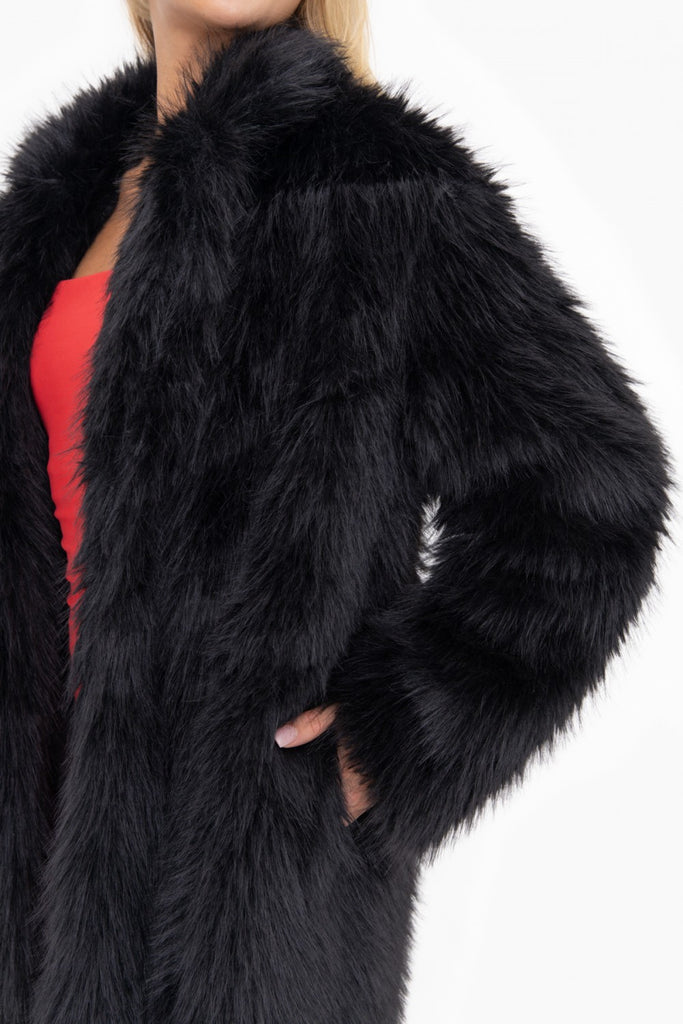 Pretty Flawless Vegan Fur Coat-Jackets-Vixen Collection, Day Spa and Women's Boutique Located in Seattle, Washington