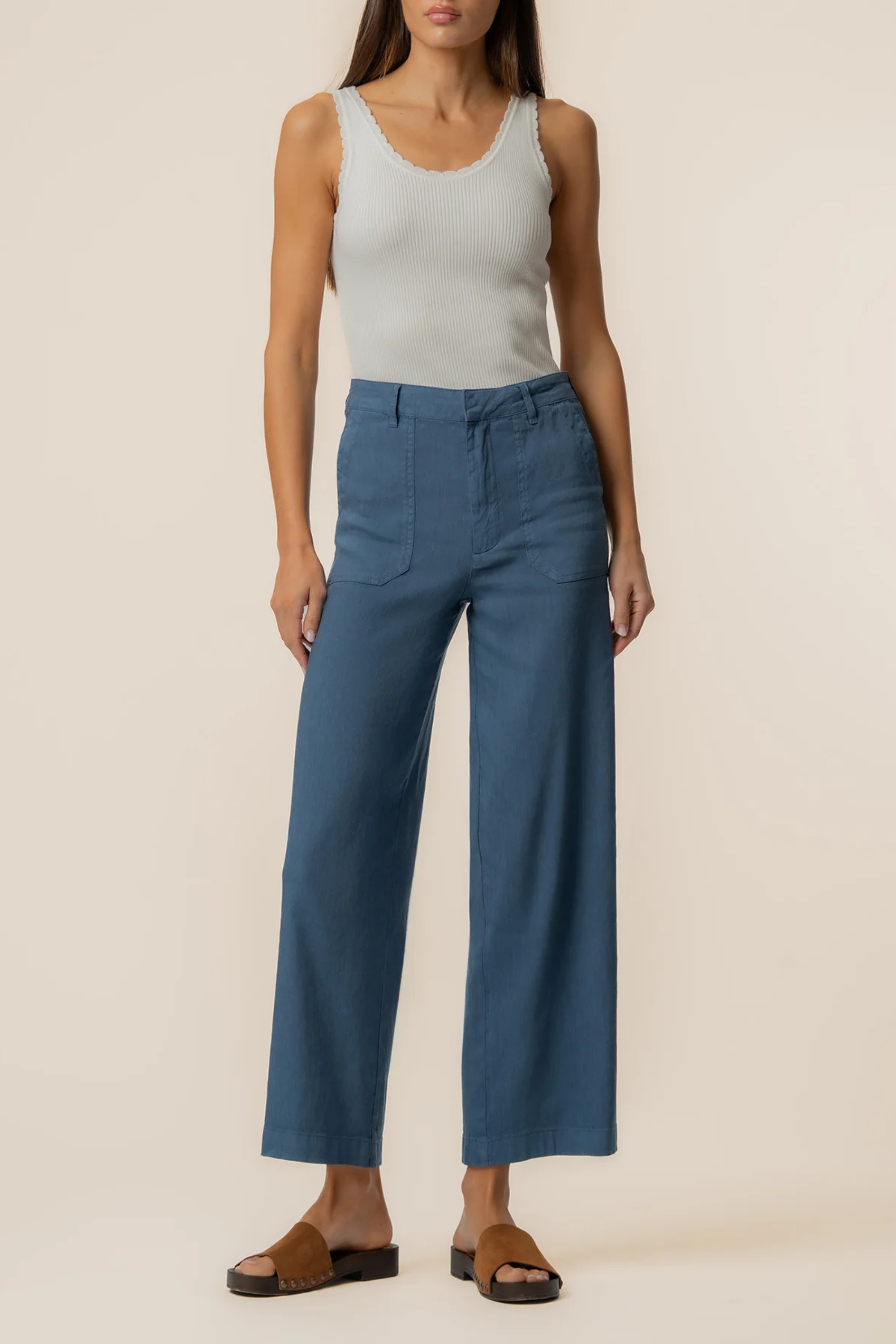 KUT Topaz Linen Wide Leg Pants-Pants-Vixen Collection, Day Spa and Women's Boutique Located in Seattle, Washington