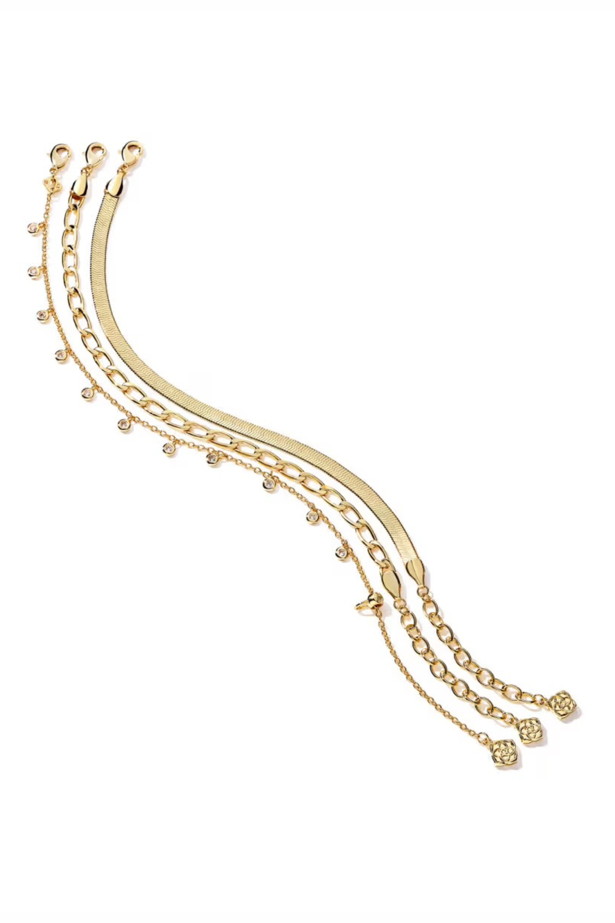 Kassie Set of 3 Chain Bracelet-Bracelet-Vixen Collection, Day Spa and Women's Boutique Located in Seattle, Washington
