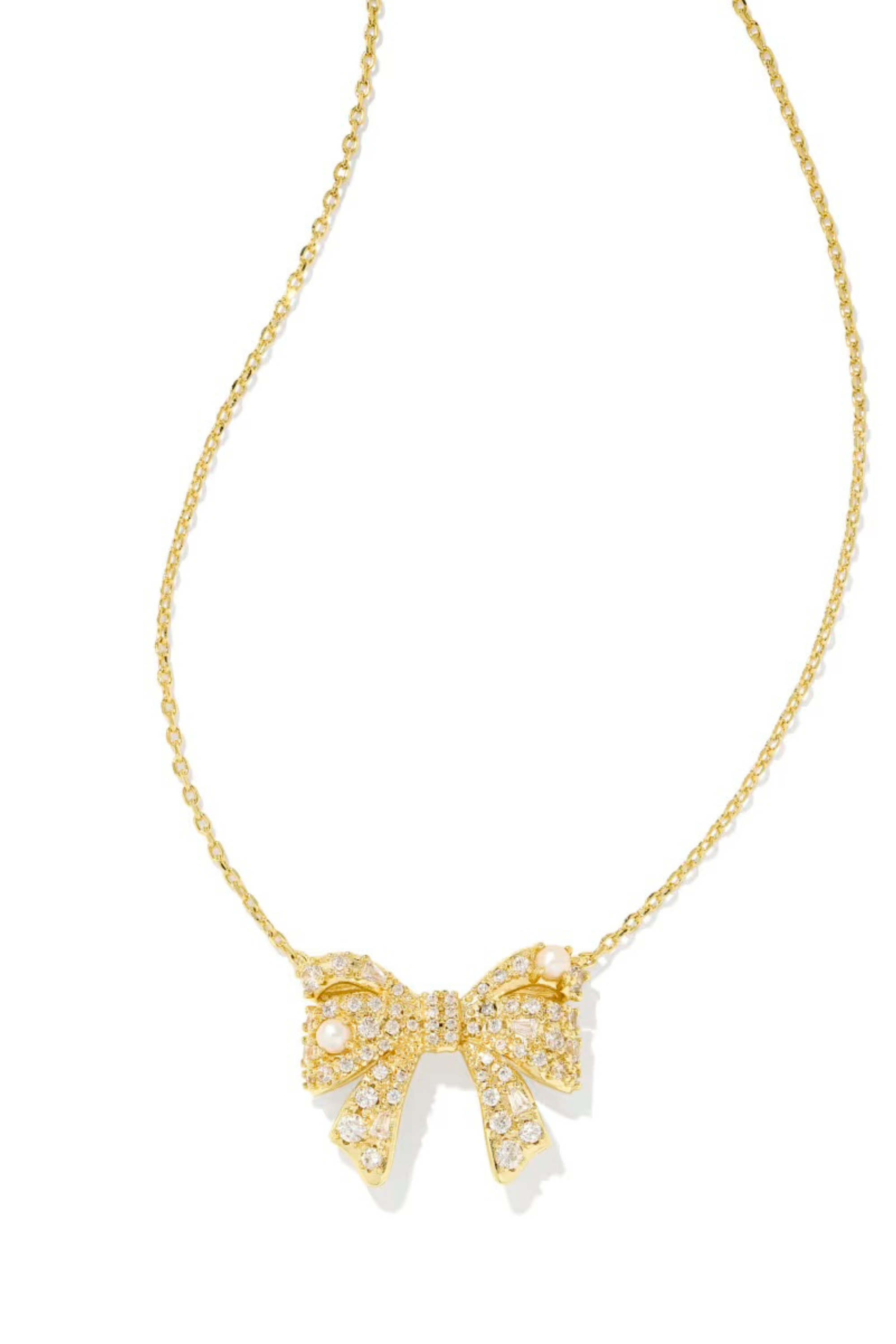 Krista Bow Pendant Necklace-Necklaces-Vixen Collection, Day Spa and Women's Boutique Located in Seattle, Washington
