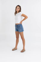 Level99 Jodi Exposed Button Shorts-Shorts-Vixen Collection, Day Spa and Women's Boutique Located in Seattle, Washington
