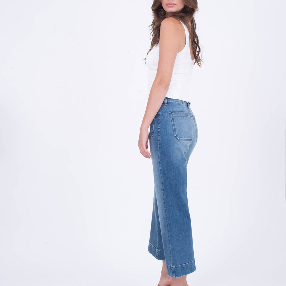 Le Crop Button Front Jeans-Denim-Vixen Collection, Day Spa and Women's Boutique Located in Seattle, Washington
