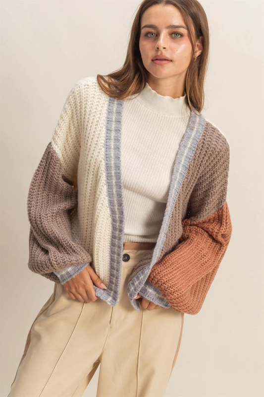 Latte Layers Cardigan-Sweaters-Vixen Collection, Day Spa and Women's Boutique Located in Seattle, Washington