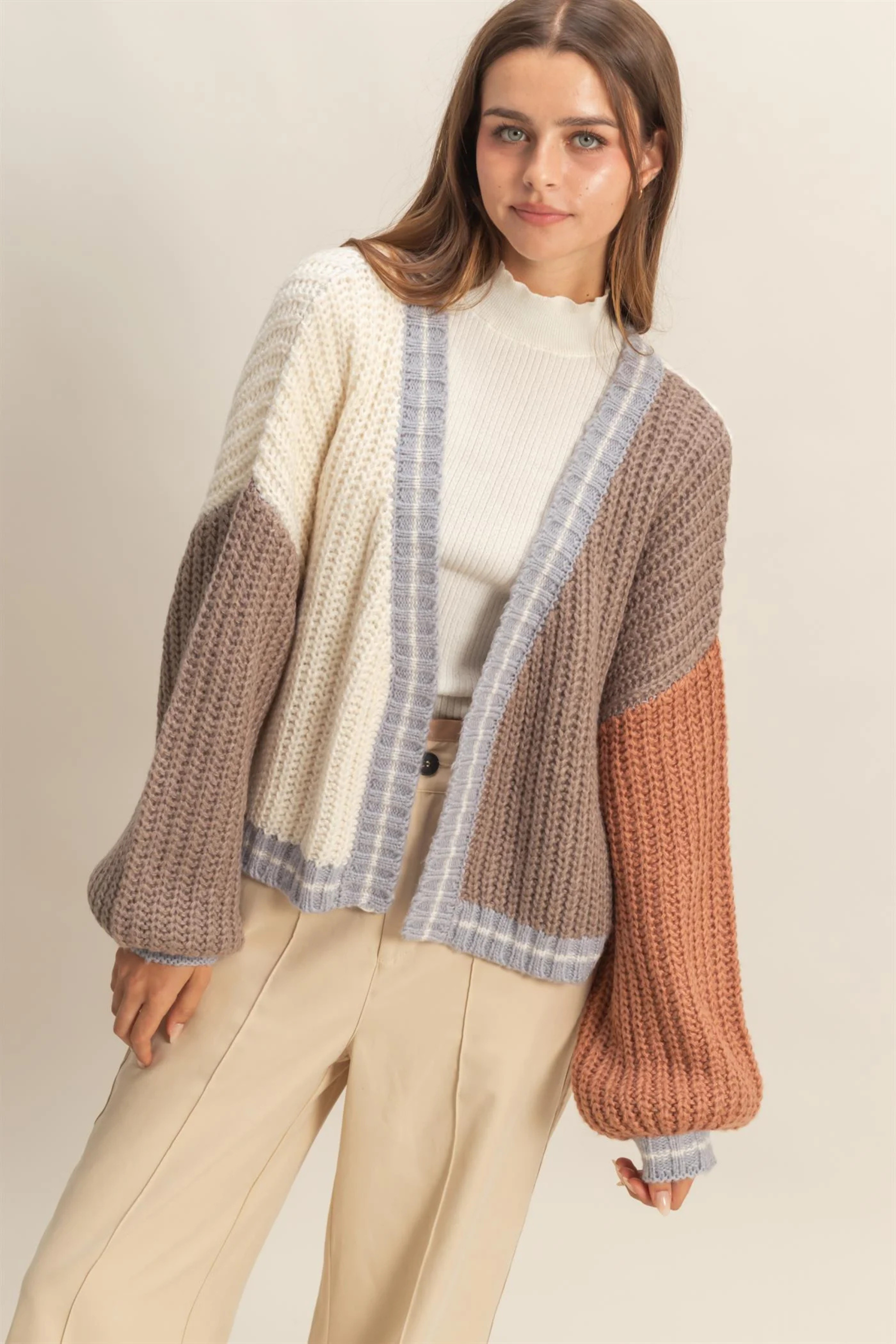 Latte Layers Cardigan-Sweaters-Vixen Collection, Day Spa and Women's Boutique Located in Seattle, Washington