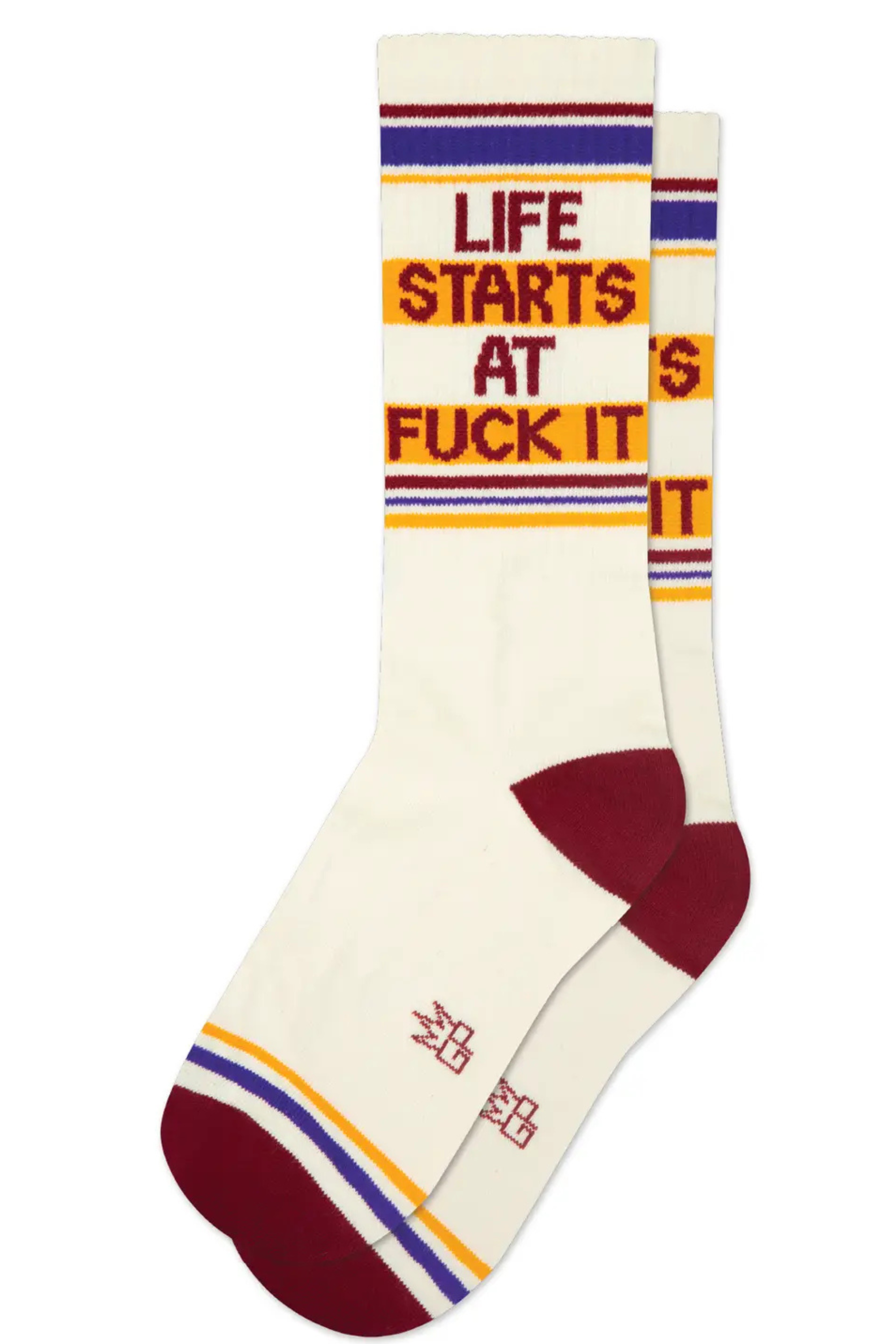 Life Starts At Fuck It Gym Crew Socks-Socks-Vixen Collection, Day Spa and Women's Boutique Located in Seattle, Washington