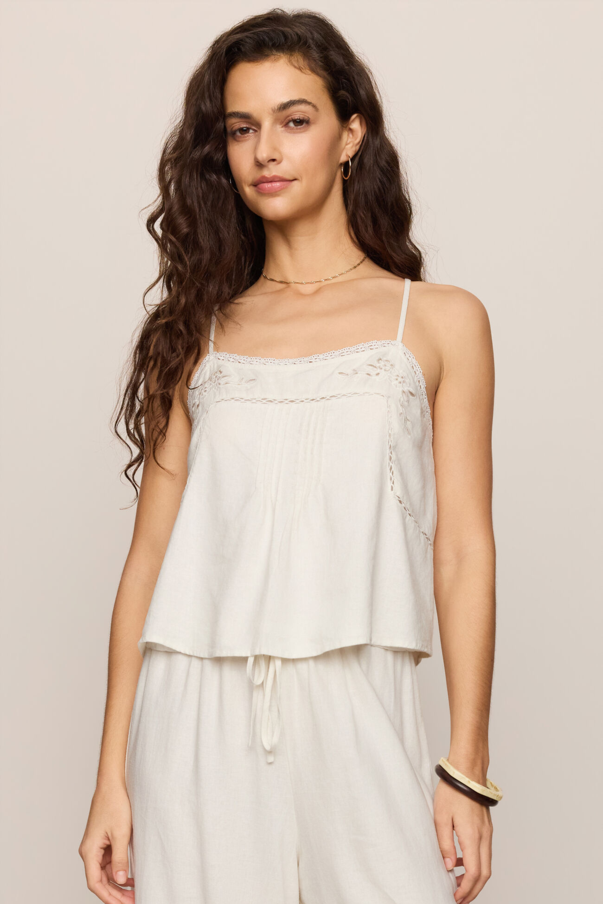 Lille Embroidered Woven Tank-Tank Tops-Vixen Collection, Day Spa and Women's Boutique Located in Seattle, Washington