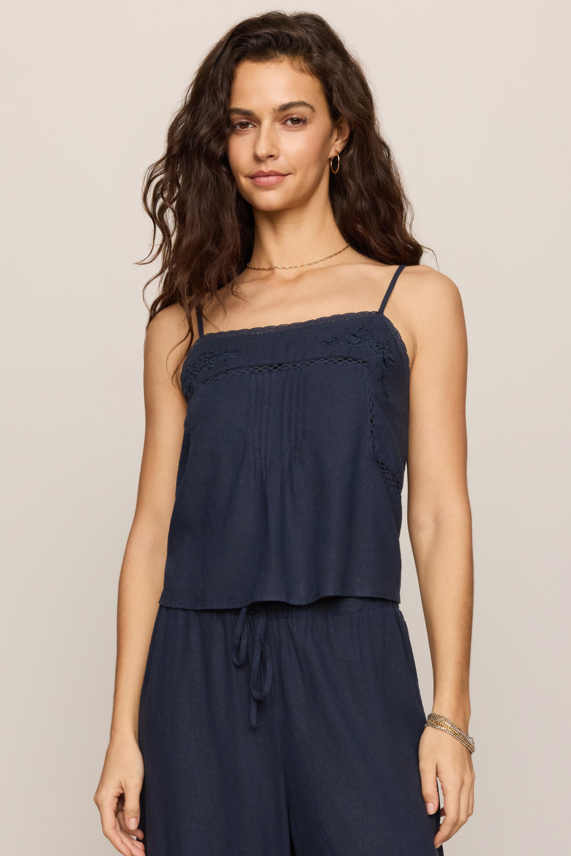 Lille Embroidered Woven Tank-Tank Tops-Vixen Collection, Day Spa and Women's Boutique Located in Seattle, Washington