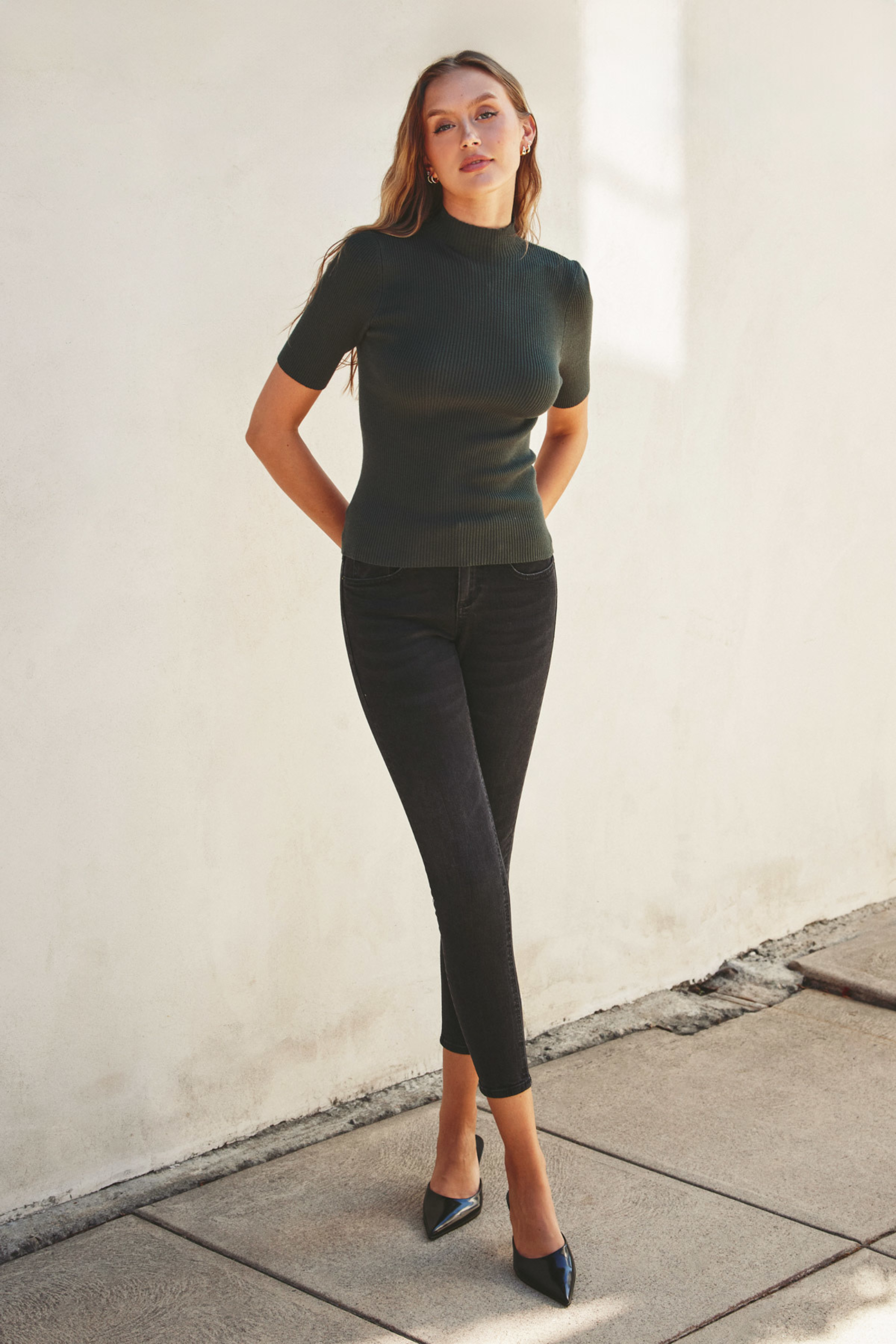 Lizzie Mock Neck-Tops-Vixen Collection, Day Spa and Women's Boutique Located in Seattle, Washington