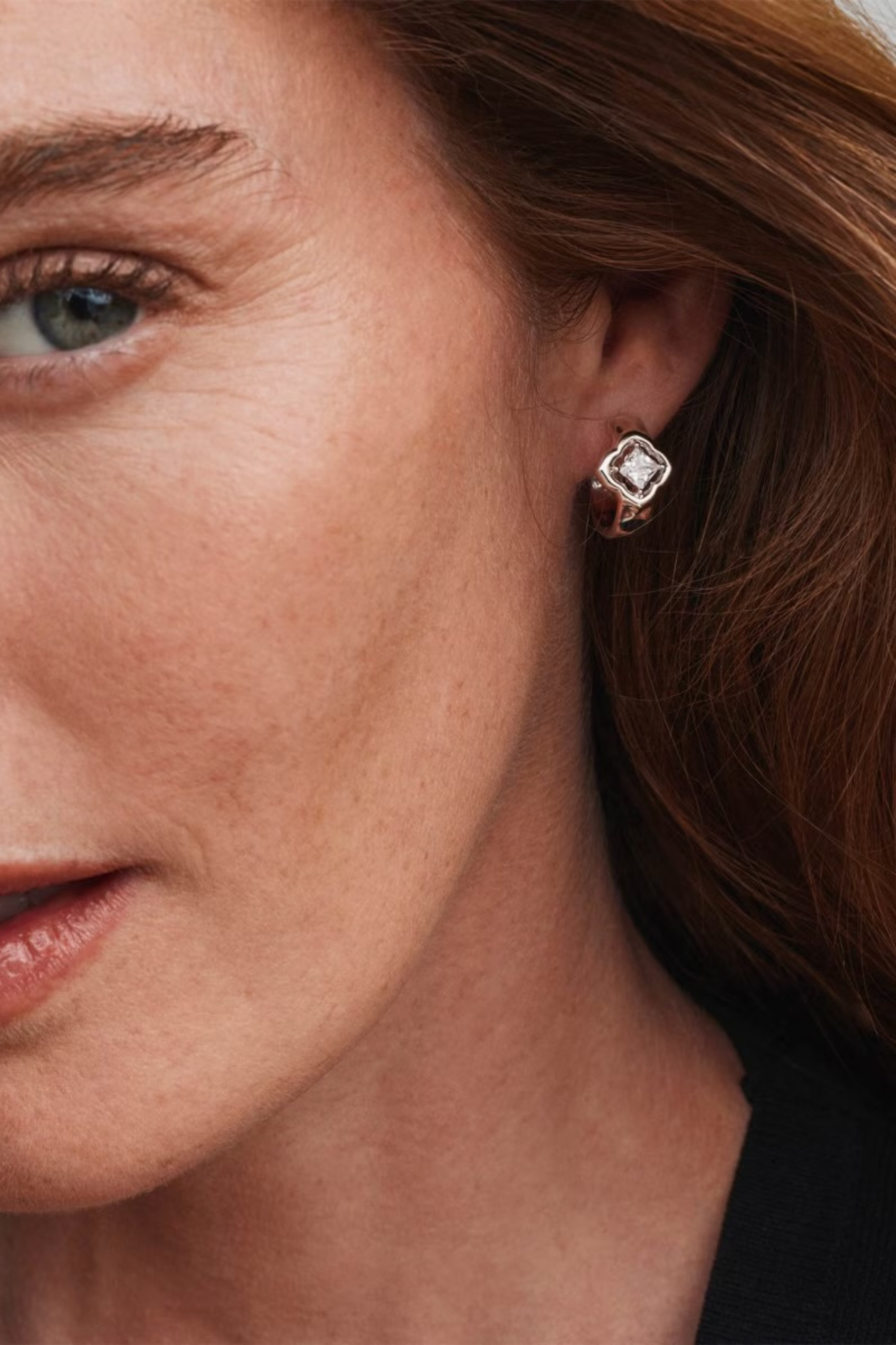 Mallory Crystal Huggie Earring-Earrings-Vixen Collection, Day Spa and Women's Boutique Located in Seattle, Washington