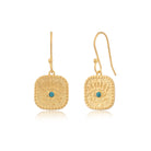 Gold Square Turquoise Studs-Earrings-Vixen Collection, Day Spa and Women's Boutique Located in Seattle, Washington