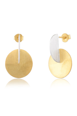 Gold & Silver Circle Earrings-Earrings-Vixen Collection, Day Spa and Women's Boutique Located in Seattle, Washington