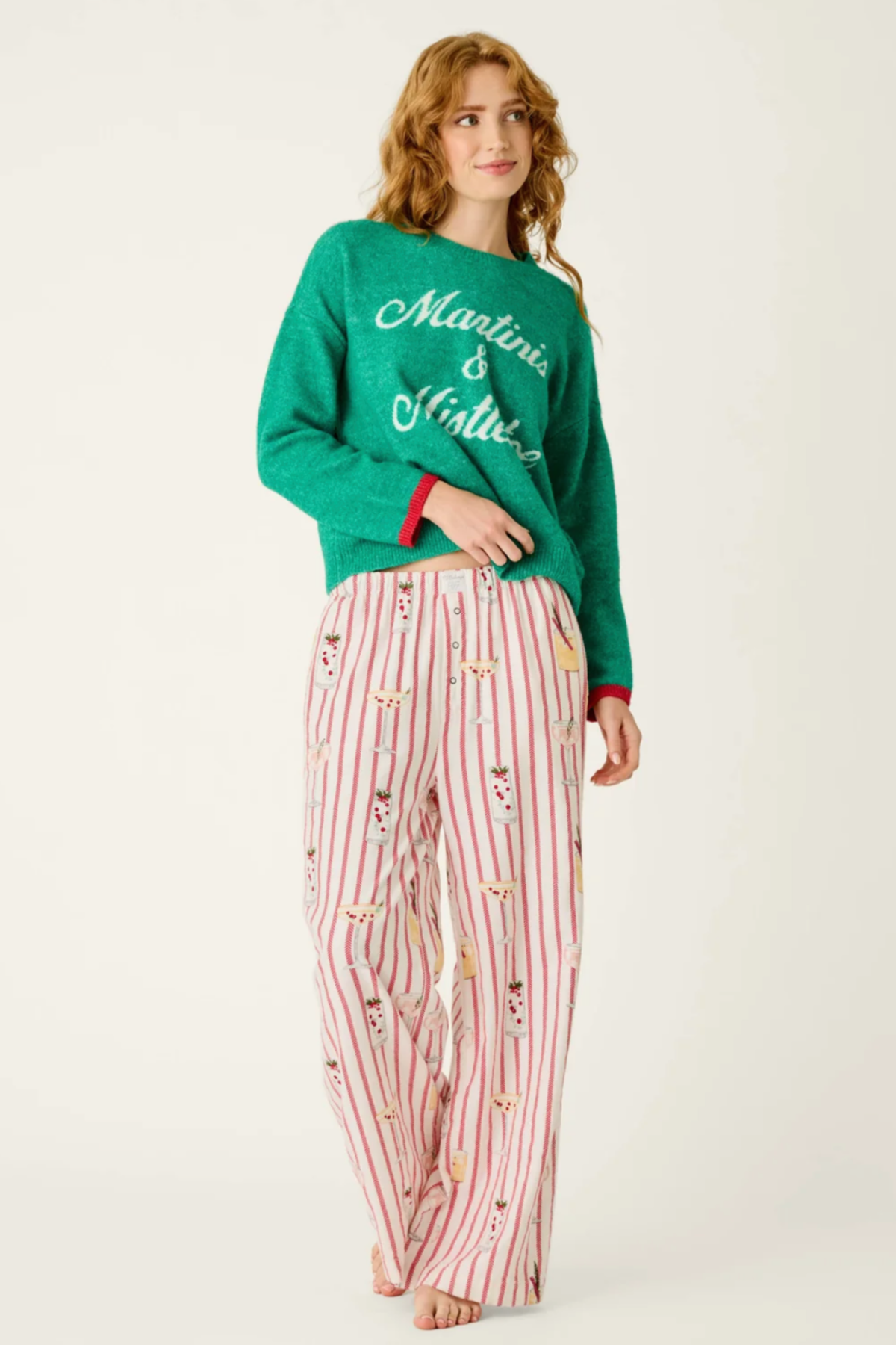 Martinis & Mistletoe Pants-Loungewear Bottoms-Vixen Collection, Day Spa and Women's Boutique Located in Seattle, Washington