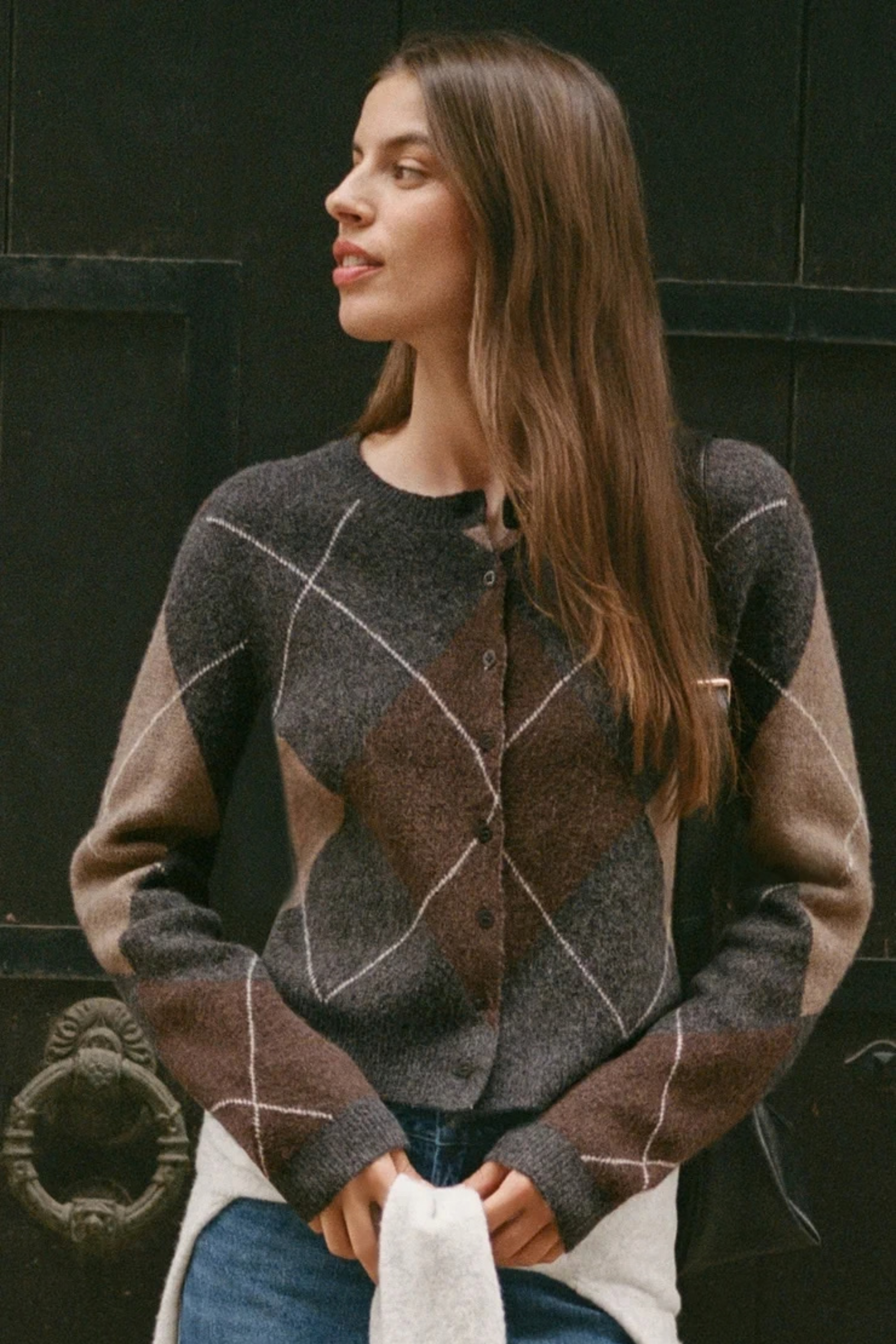 Medina Argyle Cardigan-Sweaters-Vixen Collection, Day Spa and Women's Boutique Located in Seattle, Washington