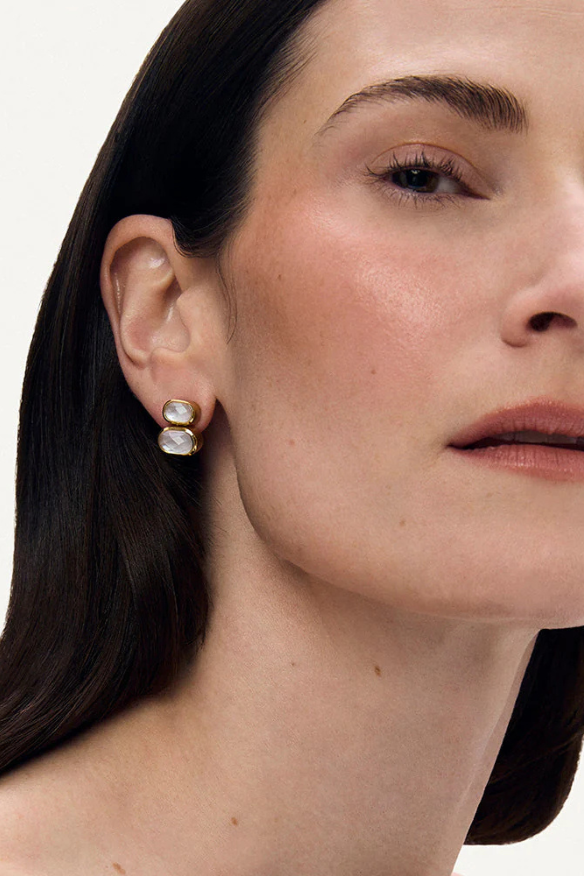 Mercer Double Gemstone Drop Earrings-Earrings-Vixen Collection, Day Spa and Women's Boutique Located in Seattle, Washington
