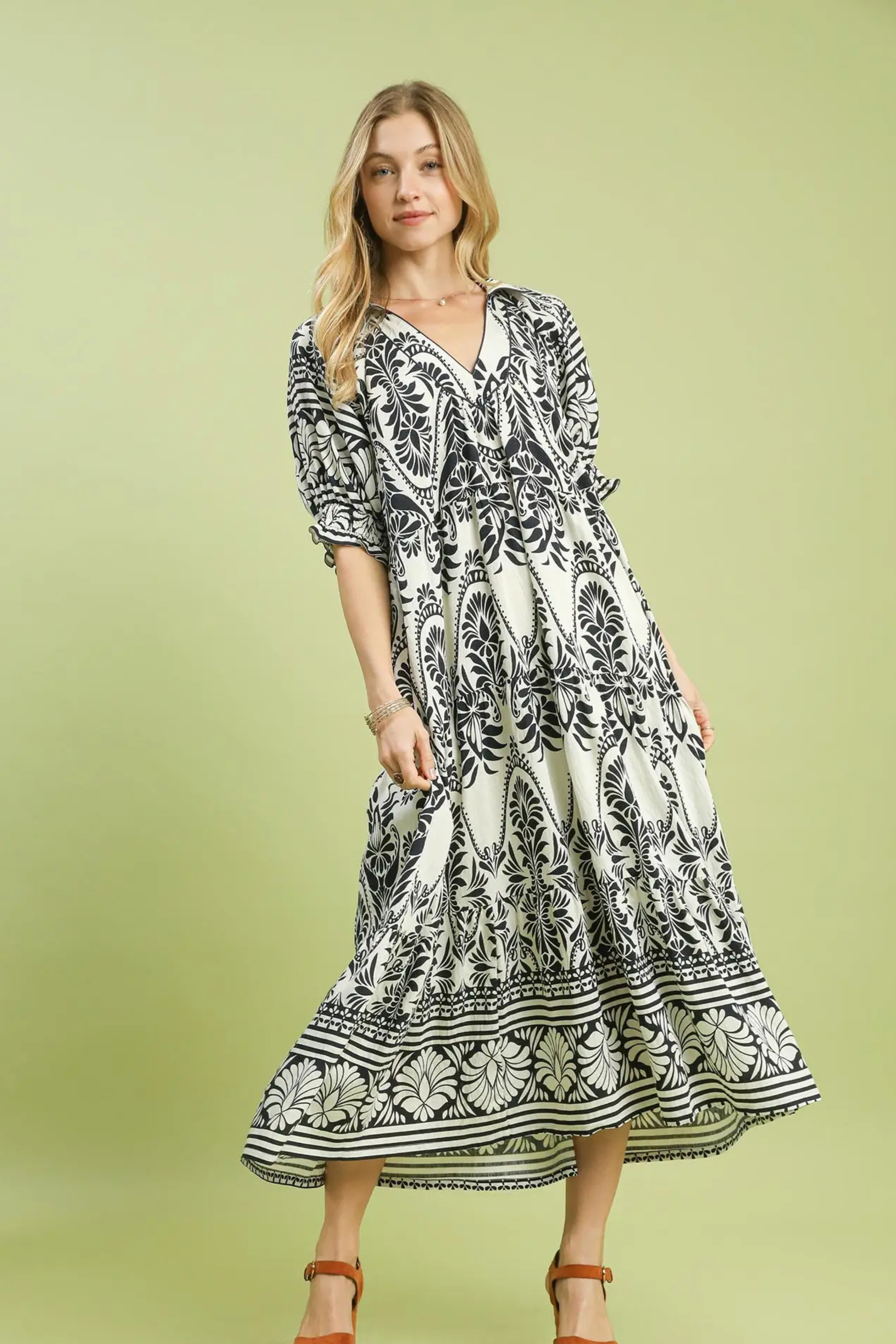 Midnight Tropics Midi Dress-Dresses-Vixen Collection, Day Spa and Women's Boutique Located in Seattle, Washington