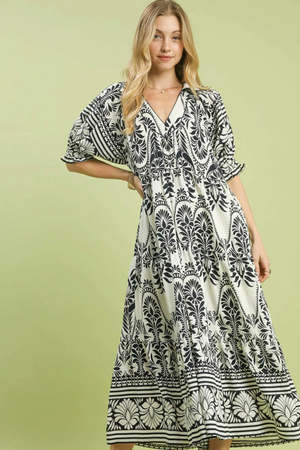 Midnight Tropics Midi Dress-Dresses-Vixen Collection, Day Spa and Women's Boutique Located in Seattle, Washington