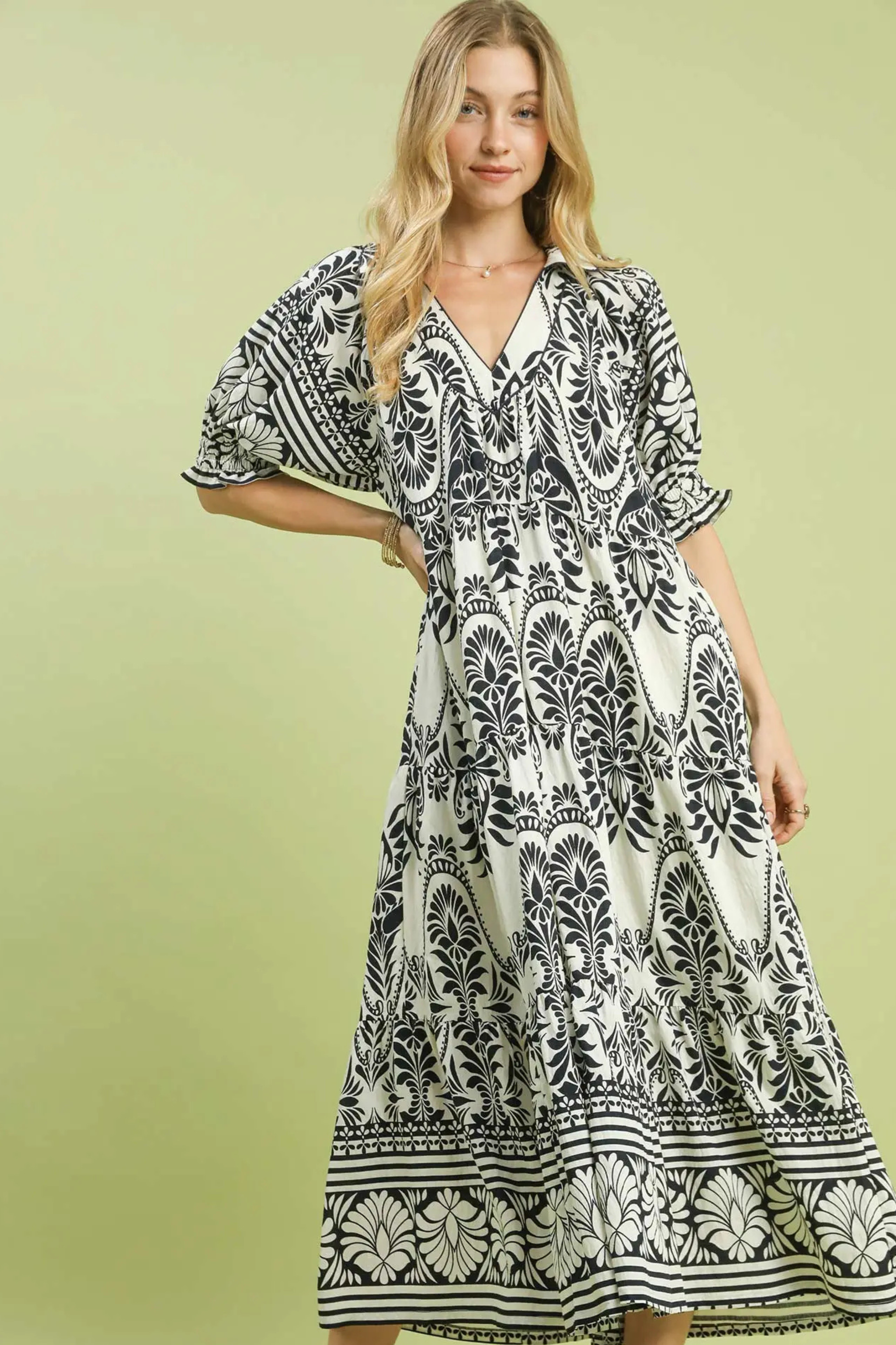 Midnight Tropics Midi Dress-Dresses-Vixen Collection, Day Spa and Women's Boutique Located in Seattle, Washington