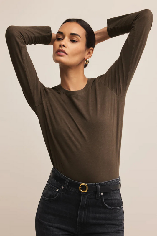 Modern Slub Long Sleeve Tee-Long Sleeves-Vixen Collection, Day Spa and Women's Boutique Located in Seattle, Washington