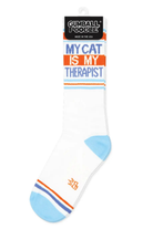 My Cat Is My Therapist Gym Crew Socks-Socks-Vixen Collection, Day Spa and Women's Boutique Located in Seattle, Washington