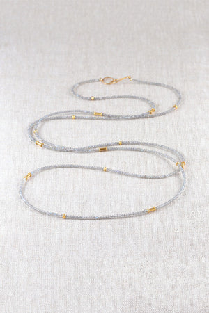 42" Labradorite Gold Necklace-Necklaces-Vixen Collection, Day Spa and Women's Boutique Located in Seattle, Washington