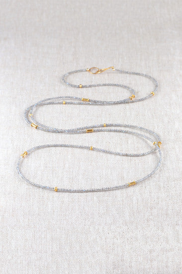 42" Labradorite Gold Necklace-Necklaces-Vixen Collection, Day Spa and Women's Boutique Located in Seattle, Washington