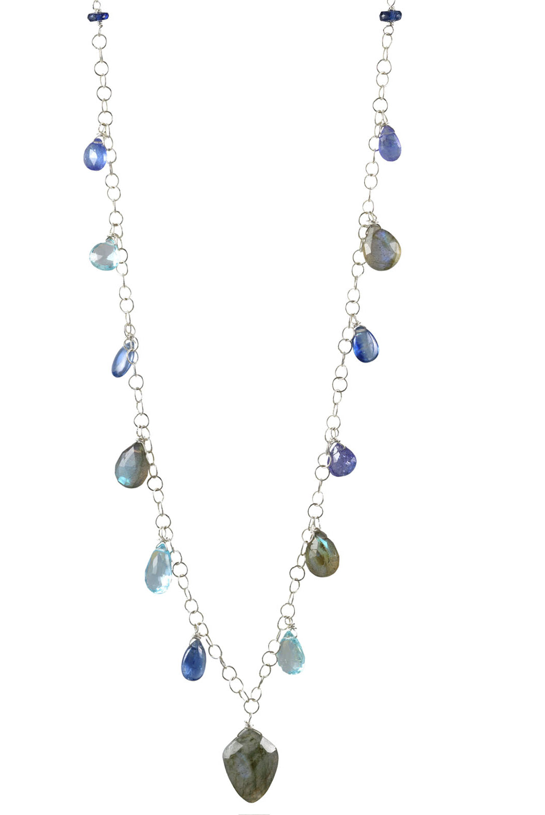 18" Labradorite Silver Necklace-Necklaces-Vixen Collection, Day Spa and Women's Boutique Located in Seattle, Washington