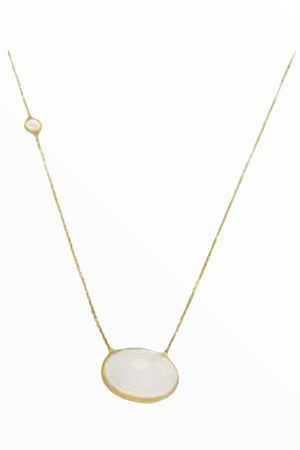 Rainbow Moonstone Oval Pendant-Necklaces-Vixen Collection, Day Spa and Women's Boutique Located in Seattle, Washington