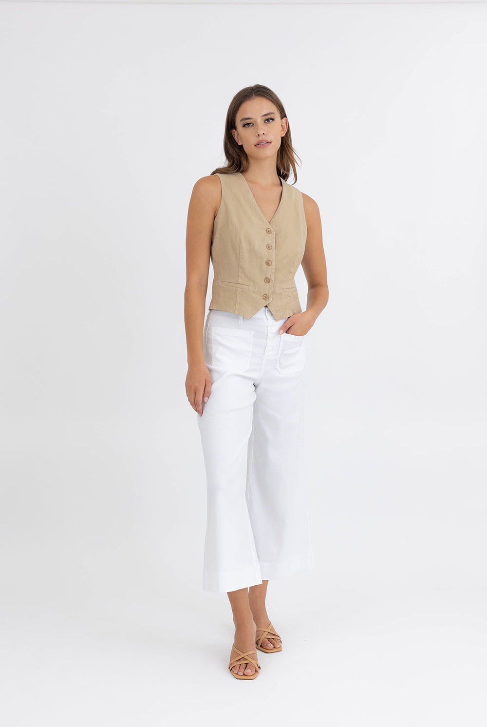 Jodie Crop Wide Leg Pants-Pants-Vixen Collection, Day Spa and Women's Boutique Located in Seattle, Washington