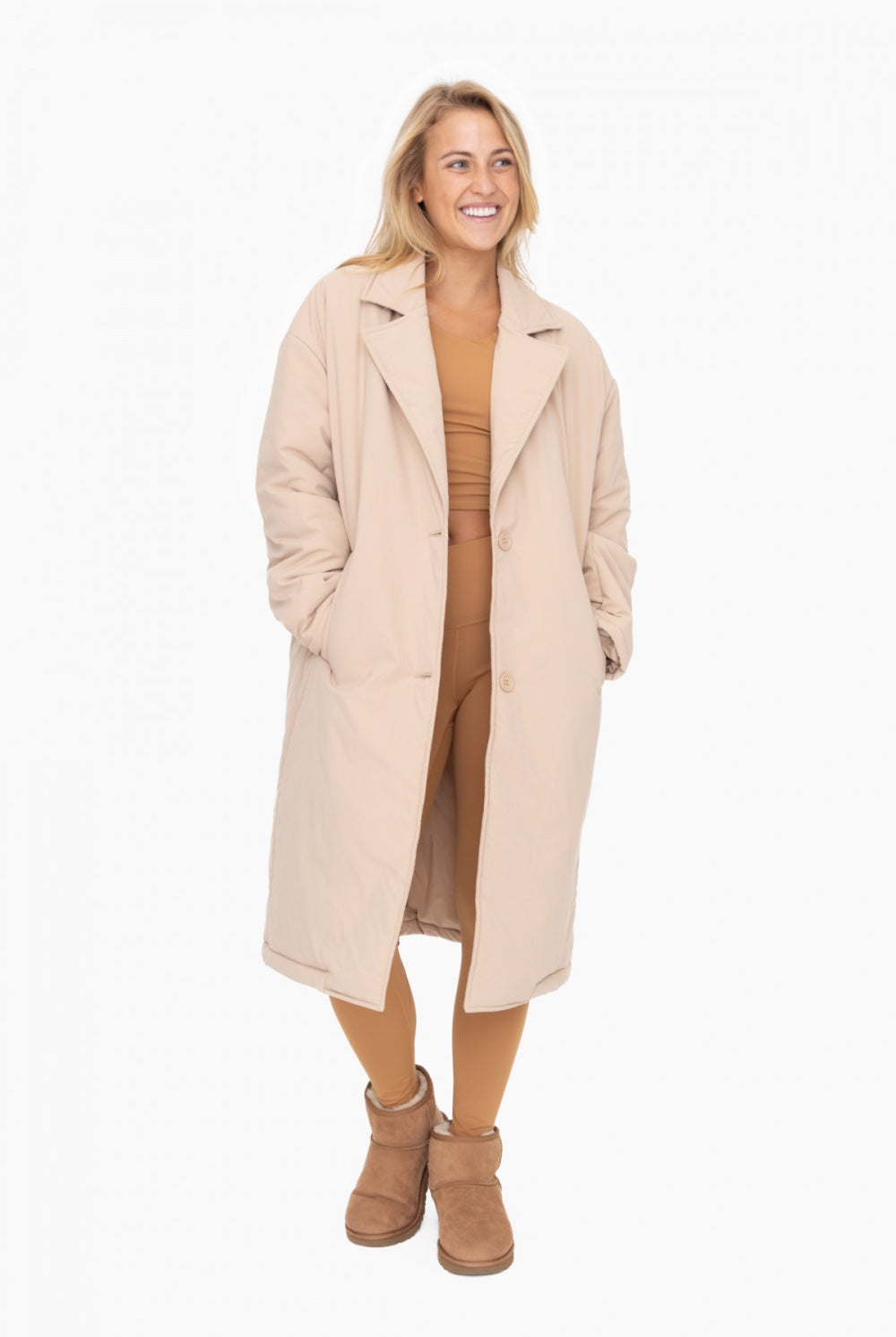 Elys Button Coat, Natural-Coats-Vixen Collection, Day Spa and Women's Boutique Located in Seattle, Washington