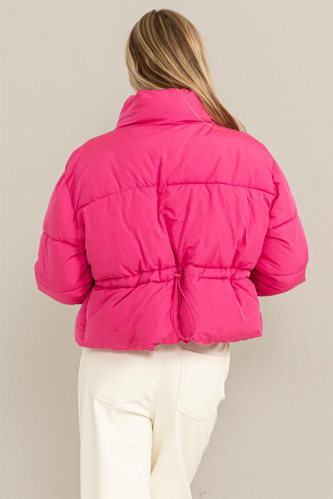 Weekend Ready Quilted Puffer Jacket, Fuchsia-Outerwear-Vixen Collection, Day Spa and Women's Boutique Located in Seattle, Washington